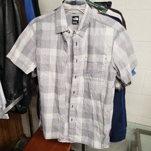 The North Face ~ Short Sleeve Button Up Shirt ~ Grey Checked ~ Small
